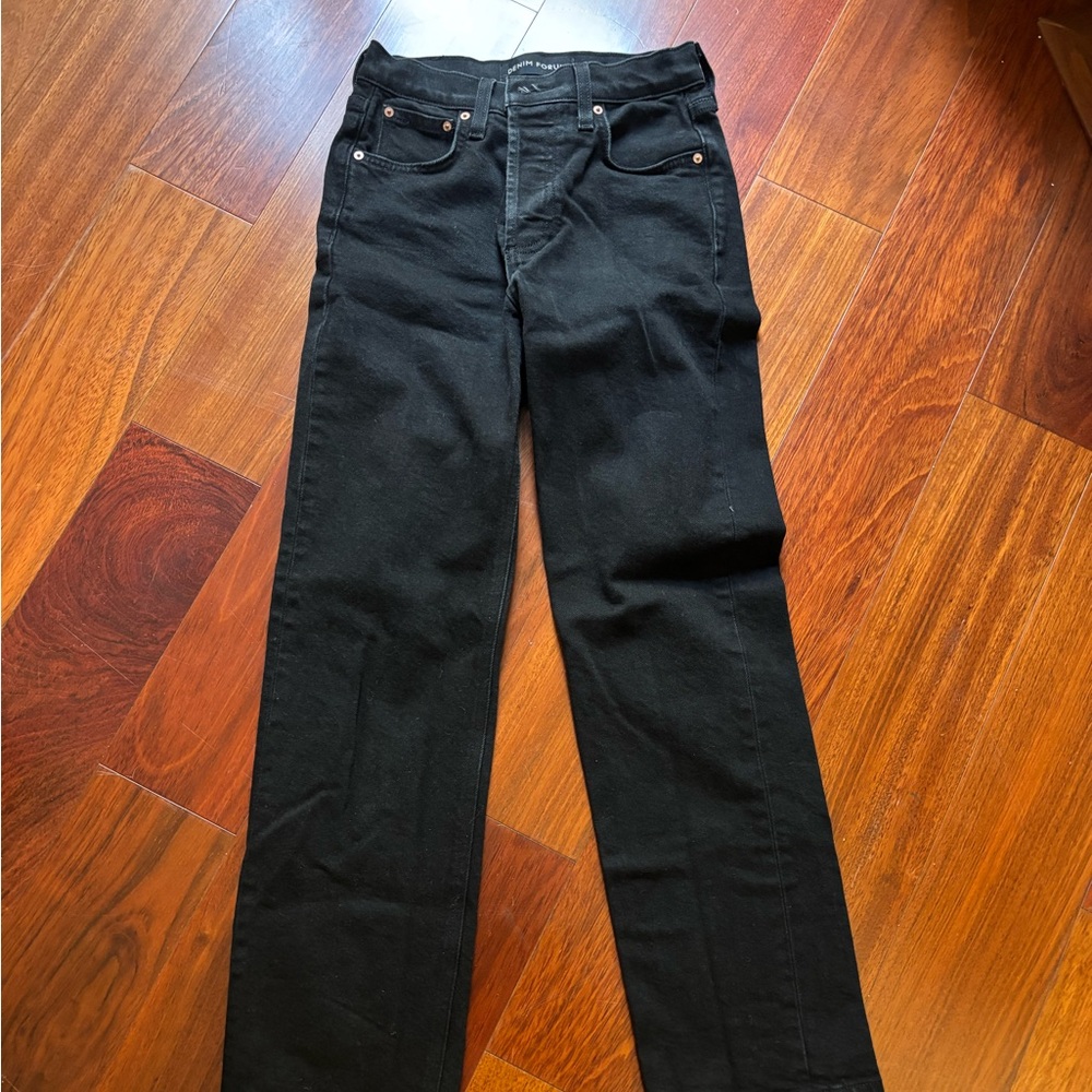 Aritzia Denim Forum Arlo High Rise Straight Size 24 in Black